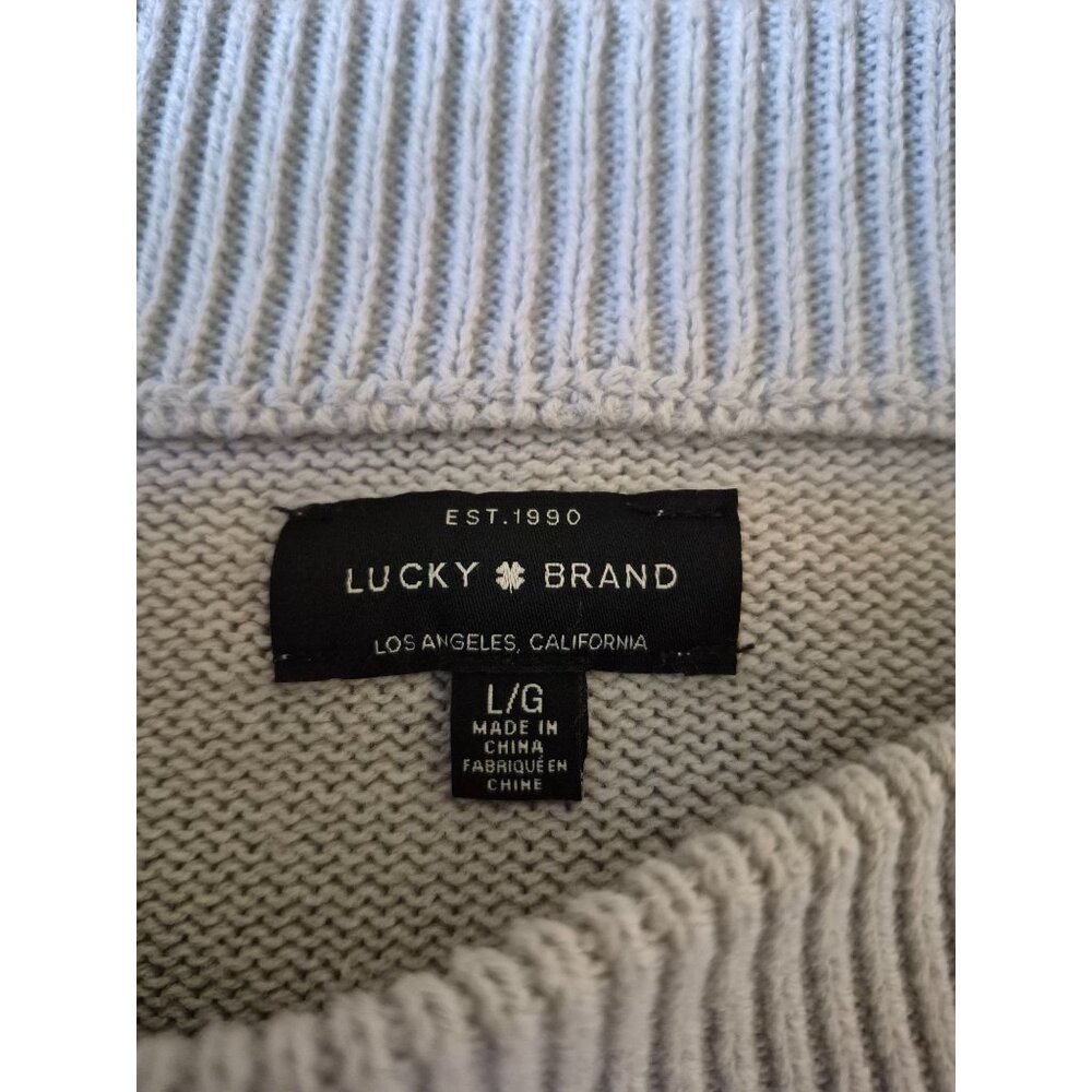 Lucky Brand Women's Pullover Sweater Striped Color Block Size L Gray Black - Picture 4 of 5